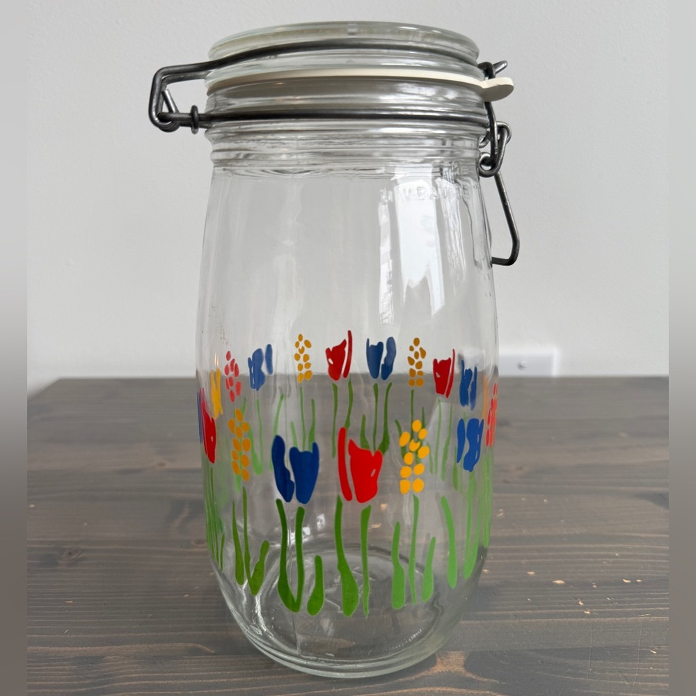 Vintage ARC hinged lid glass jar